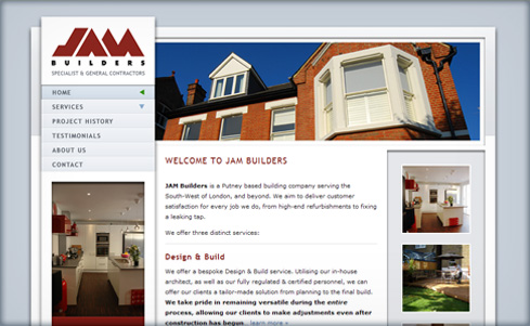 JAM Builders website screenshot