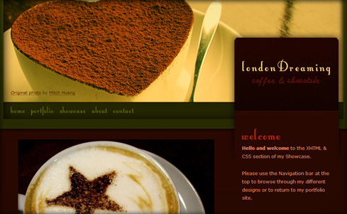 Coffee & Chocolate website screenshot